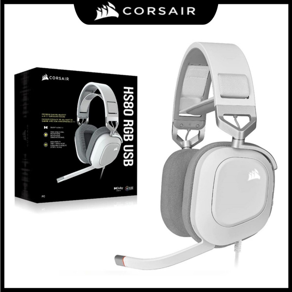 Игровые наушники Corsair HS80 RGB, белый - купить по доступной цене в ...