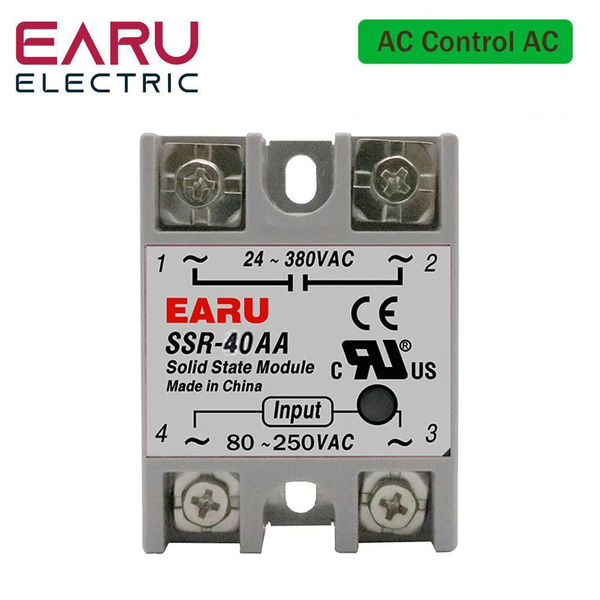 Твердотельное реле EARU (FOTEK) SSR-40АA на 40А, 220В - 380В - купить ...