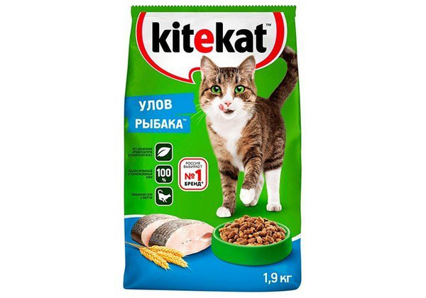 Kitekat / Китикет Сухой корм для кошек Улов Рыбака 1,9 кг - купить с ...