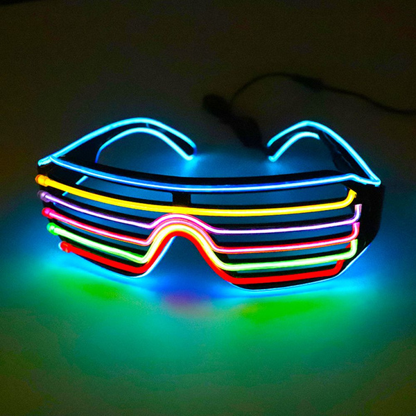 Светодиодные очки 3 цвета по желанию с подсветкой El Wire Neon Rave ...