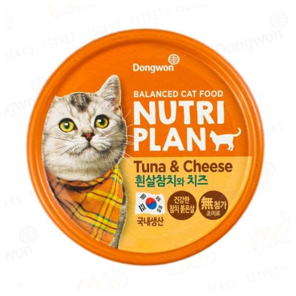 Влажный корм NUTRI PLAN для взрослых кошек Тунец с сыром в собственном ...