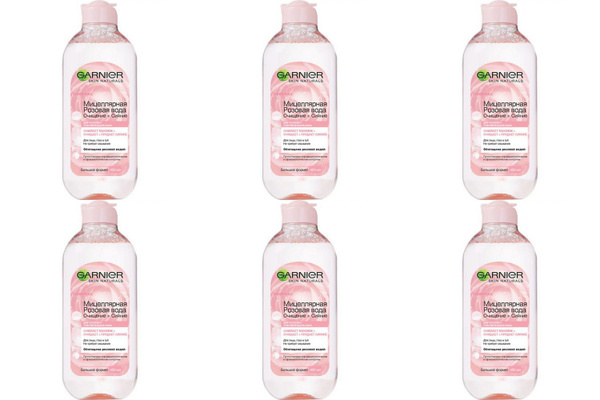 Garnier Вода мицеллярная Розовая вода Очищение + Сияние, 400 мл, 6 шт ...
