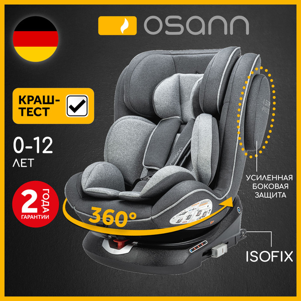 Автокресло детское Osann ENO360 Universe Grey от 0 до 36 кг, c isofix и ...