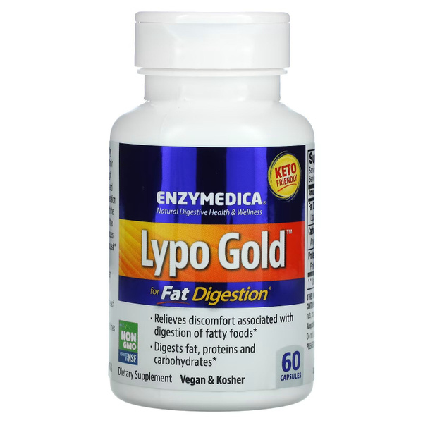 Ферменты для усвоения жиров Lypo Gold от Enzymedica, 60 капсул купить ...