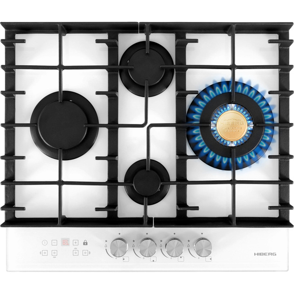 Газовая варочная панель Hiberg VM 6145 W белое стекло купить c ...