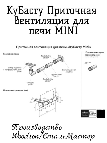 КуБасту Приточная вентиляция для печи MINI - купить по выгодной цене в ...