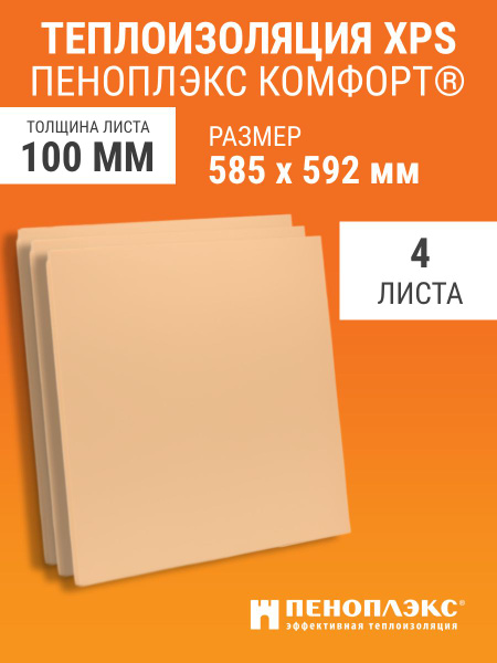 Пеноплэкс КОМФОРТ 100 мм утеплитель из экструзионного пенополистирола ...