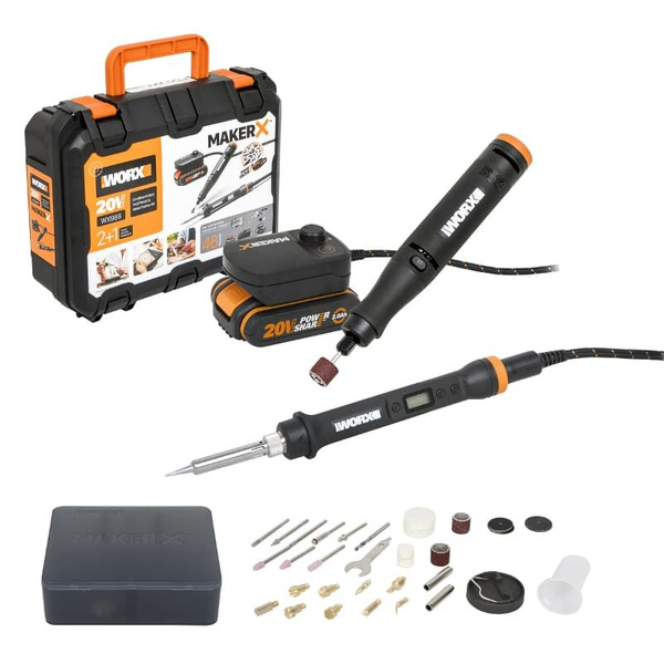 Комплект для работы по дереву и металлу Worx WX988 (Гравер WX739.9 ...