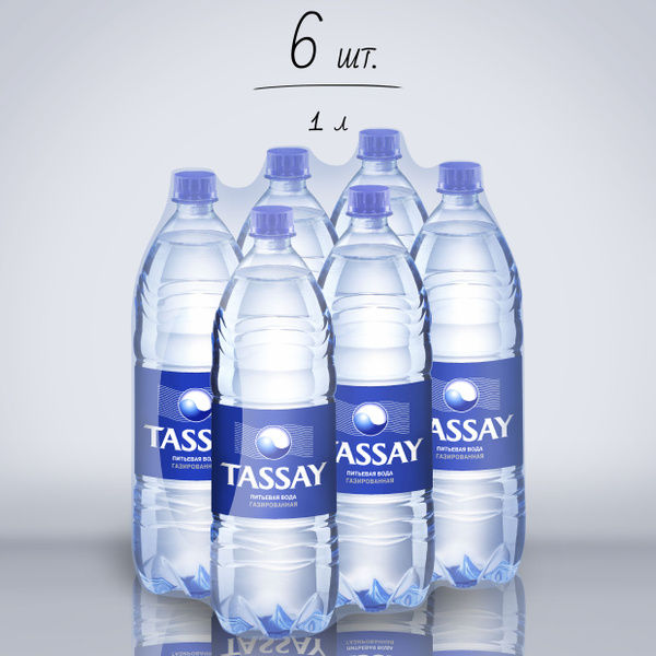 TASSAY Вода Питьевая Газированная 1000мл. 6шт - купить с доставкой по ...