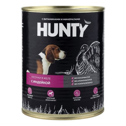 Влажный корм Hunty с индейкой для собак 850 г - купить с доставкой по ...