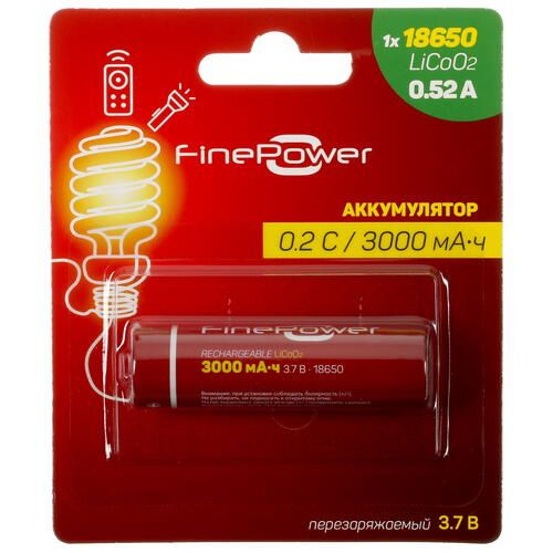 Аккумулятор FinePower 18650 3000 мА*ч - купить с доставкой по выгодным ...