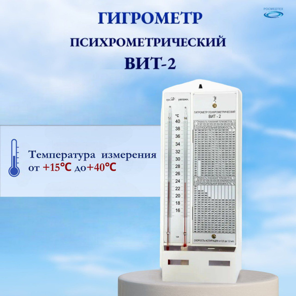 Гигрометр психрометрический ВИТ-2 с поверкой (15-40 град. С) купить на ...