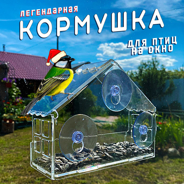 Кормушка для птиц на окно - купить с доставкой по выгодным ценам в ...