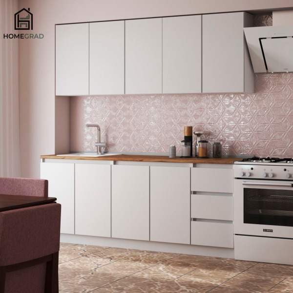 Кухня HomeGrad ML 2 метра, Белая, столешница Дуб Вотан купить по ...