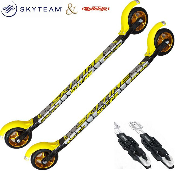 Комплект лыжероллеры SKI TIME Коньковые Skiroll Skate Carbon колесо №3 ...