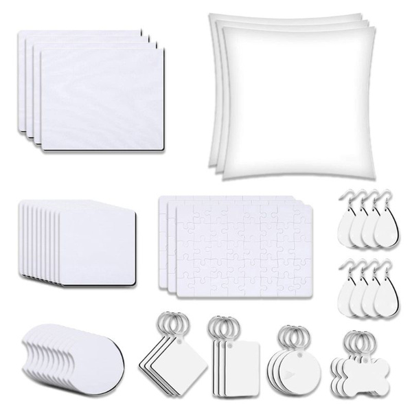 Набор заготовок для сублимации, пустой брелок своими руками, серьги ...