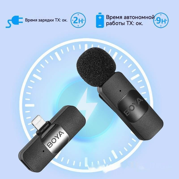 Микрофон для мобильного устройства Boya BY Беспроводной петличный ...