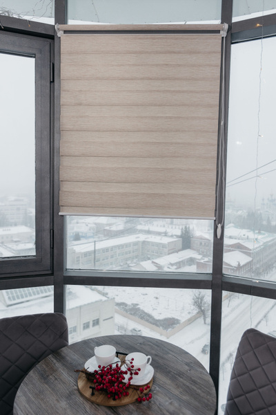 Рулонные шторы RolisBlinds ткань зебра сахара бежевый*** , размер ...