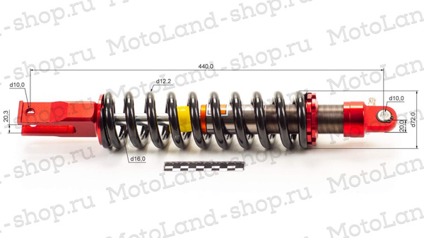 Амортизатор L440 центральный красный Мотоцикл CRF 250 - купить по ...