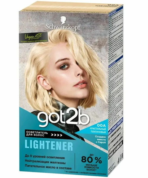 Краска для волос Schwarzkopf got2b Lightened 00A Кристальный платиновый ...