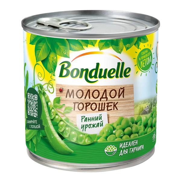 Горошек Bonduelle зеленый Молодой, 400г - купить с доставкой по ...