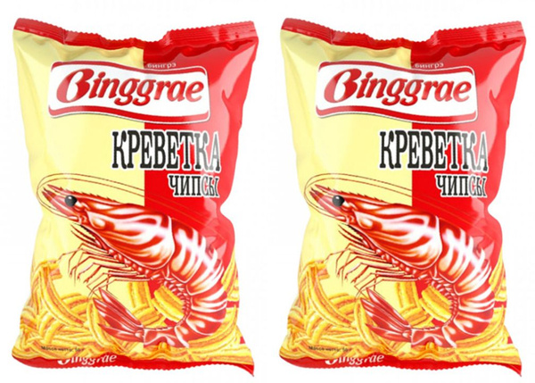 Binggrae Чипсы Креветка, 50 г, 2 уп - купить с доставкой по выгодным ...