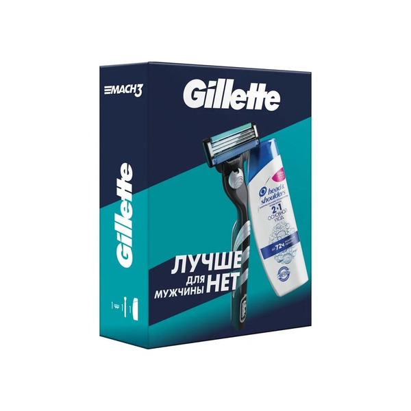 Gillette Подарочный набор средств для бритья Mach3, Бритва с 1 кассетой ...