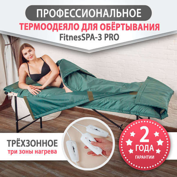 Трехзонное термоодеяло для обертывания FitnesSPA 3 PRO, зеленый green ...