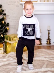 Самый удобный праздничный нарядна Новый год.;
Стильный трикотажный комплект для мальчика состоит из джемпера и штанишек. Комплект  ...