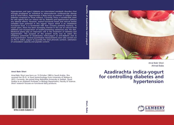 Обложка книги Azadirachta indica-yogurt for controlling diabetes and hypertension, Amal Bakr Shori and Ahmad Baba