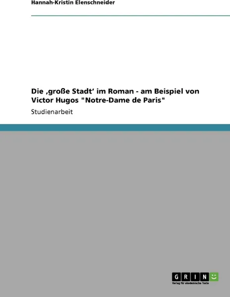 Обложка книги Die .grosse Stadt' im Roman -  am Beispiel von Victor Hugos 