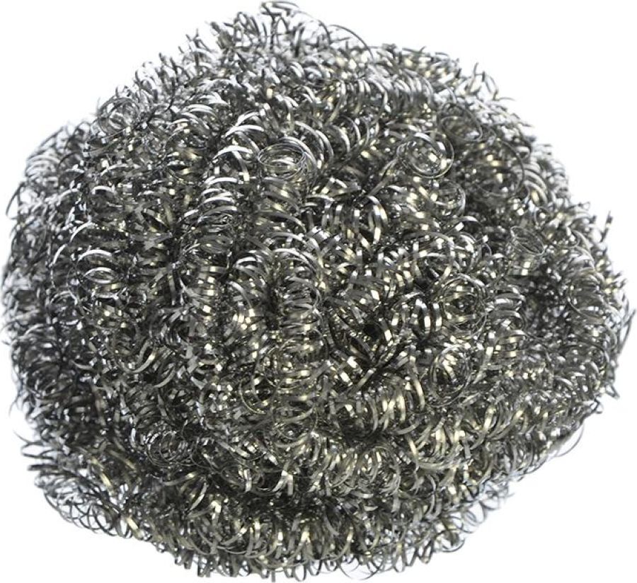 фото Губка металлическая Vetta Спираль, 441111, серый металлик, 4 шт