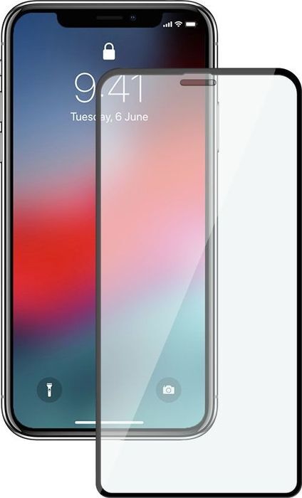 фото Защитное стекло 3D для Apple iPhone XS Max, 0.3 мм, черная рамка, Deppa