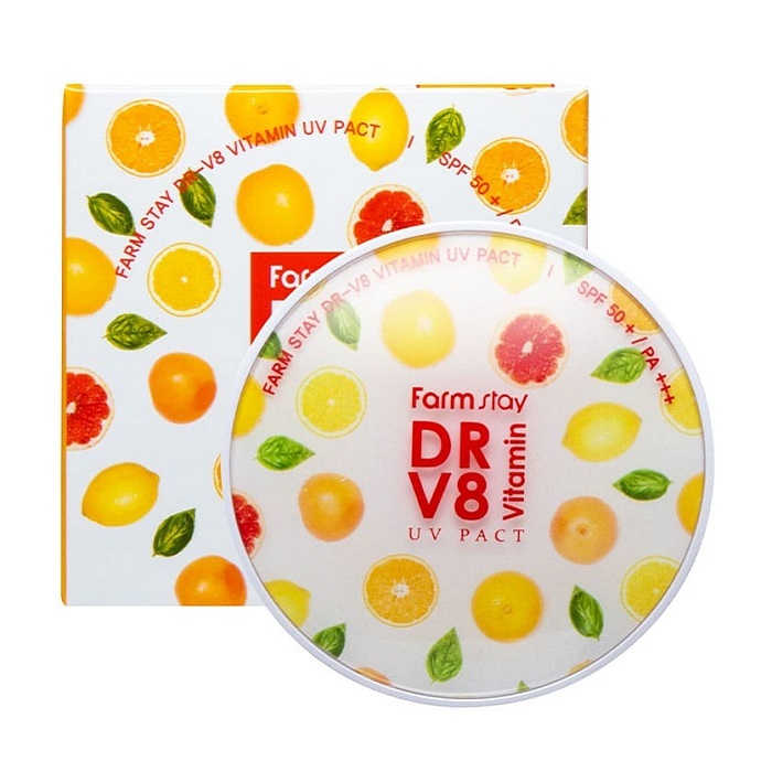 FarmStay Компактная пудра с витаминами со сменным блоком DR-V8 Vitamin ...