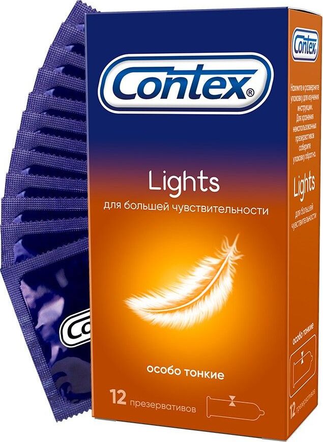 Contex Lights Презервативы особо тонкие для большей чувствительности, 12 шт - изображение