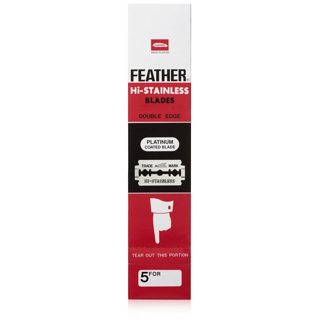 Feather Двусторонние лезвия HI-Stainless double edge blades, 100 штук