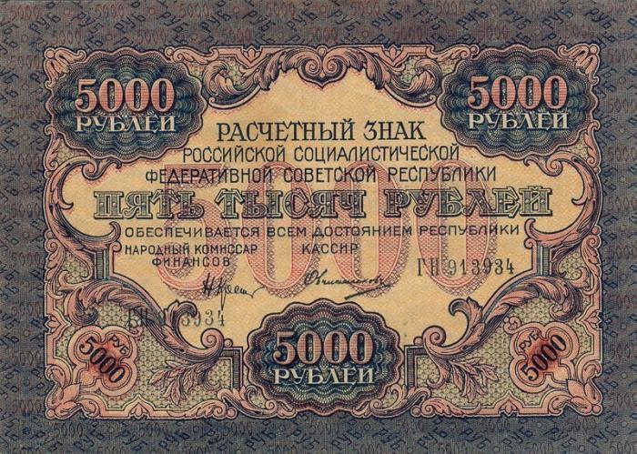 Приснились крупные купюры денег к чему. Полный набор банкнот 1919-1920г. Банкноты 1919 года Россия полный список.