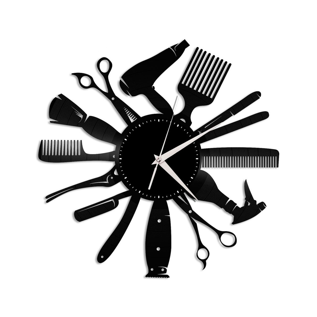 Часы из пластинки парикмахер
