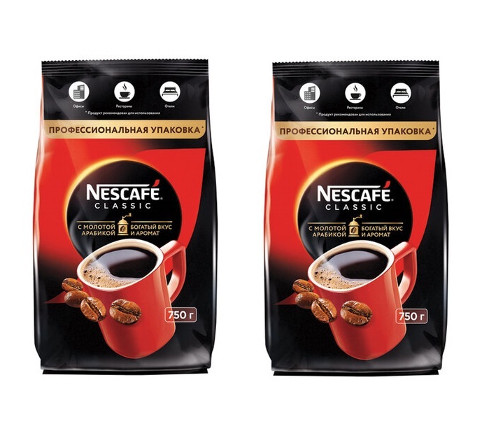 Кофе растворимый NESCAFE Classic, 750 г 2 штуки