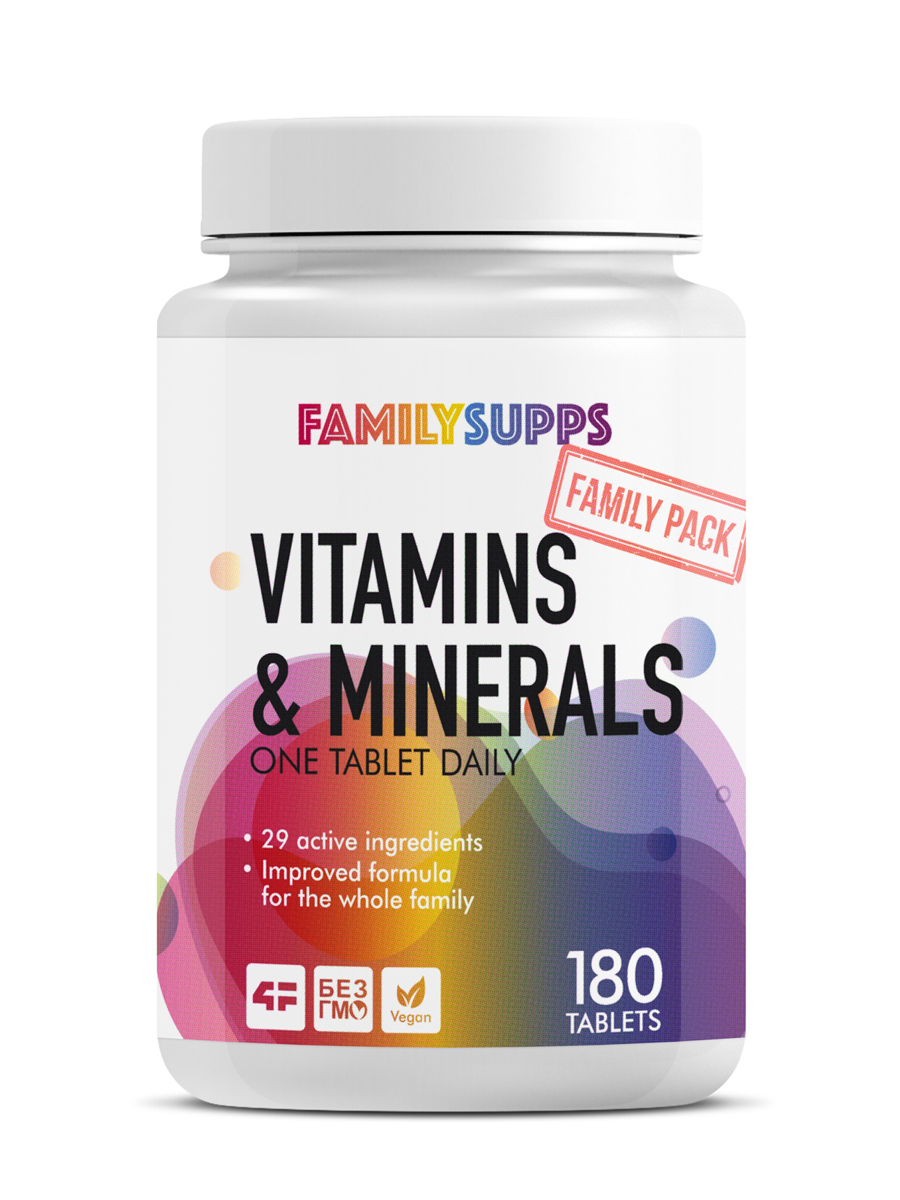 Витамины минералы отзывы комплекс. Витаминный комплекс Family Supps "Multivitamin Daily", 180 таблеток. Family Supps витамин е. Витаминно Минеральные для мужчин. Витамины и минералы.