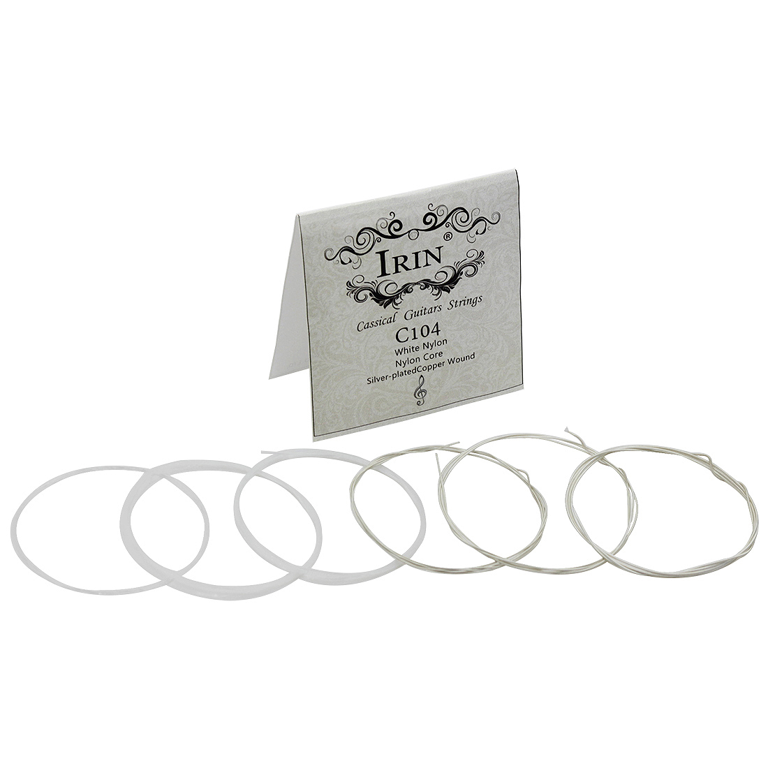 Nylon strings. Гитара с прозрачными струнами. Белые струны.