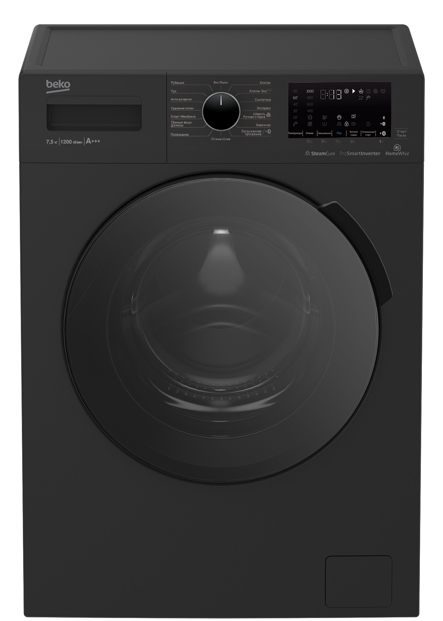 Стиральная машина Beko SteamCure WSPE7H616A, черный - купить по выгодной  цене в интернет-магазине OZON (1250685347)