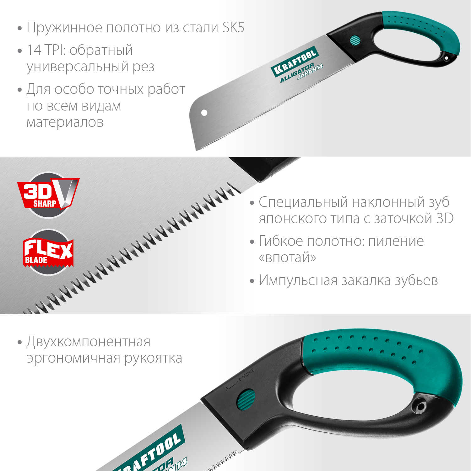 Чертеж 10 14 tpi зубы Ножовка Kraftool 1-15181-30-14_1-15181-30-14-count4 Для дерева, Для ламината - к