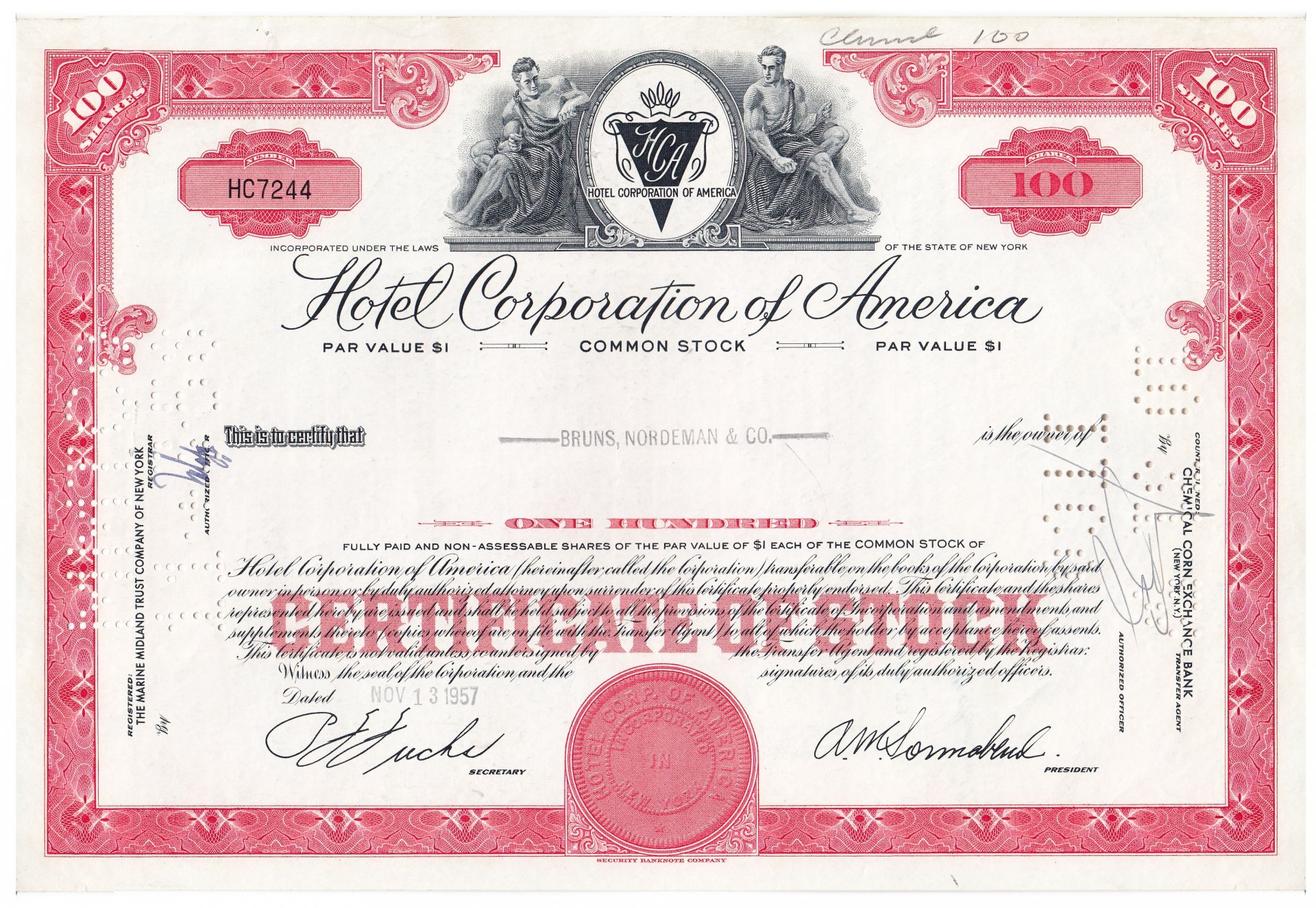 hotel corporation of america