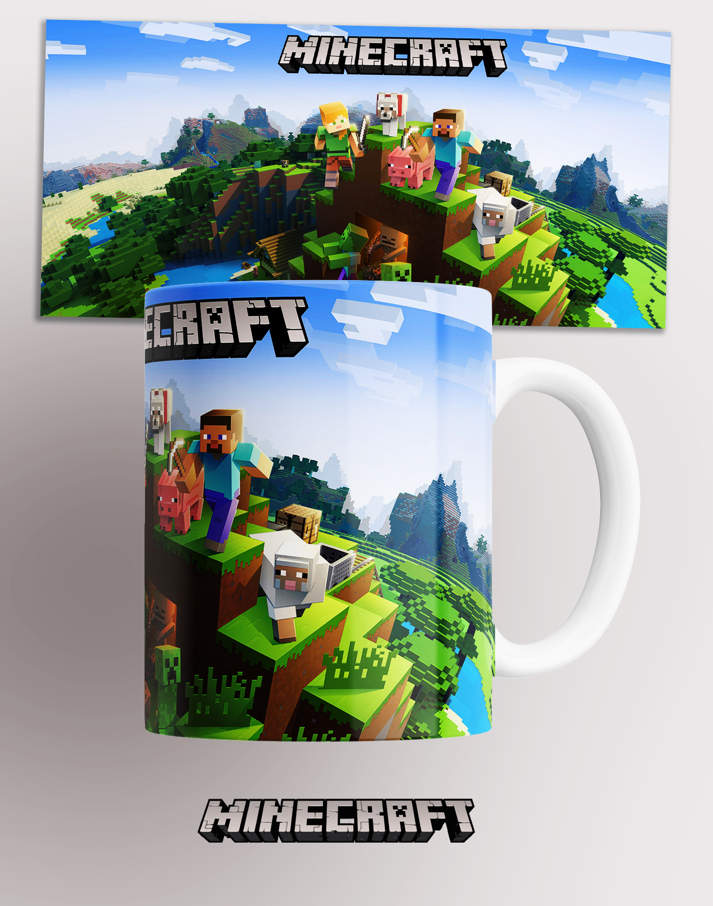 Кружка "Майнкрафт,Minecraft, Герои на горе", 330 мл, 1 шт - купить по ...