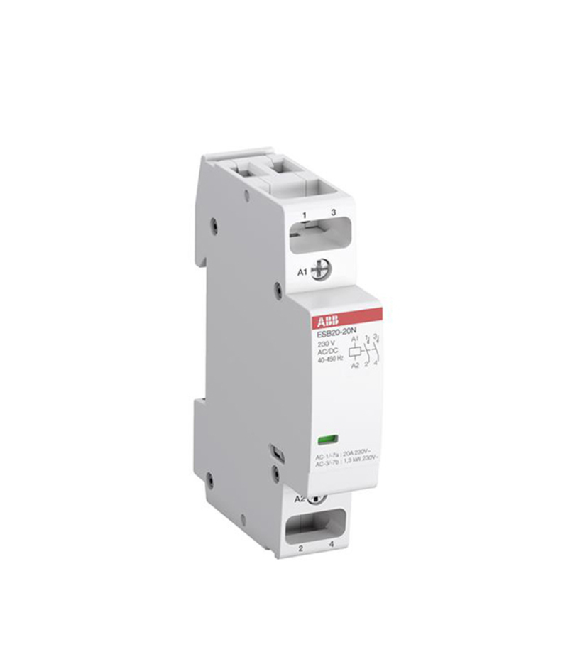 Контактор ABB ESB20-11N-06, модульный, 20А, АС-1, 1НО+1НЗ, катушка, 230В, AC/DC 1SBE121111R0611