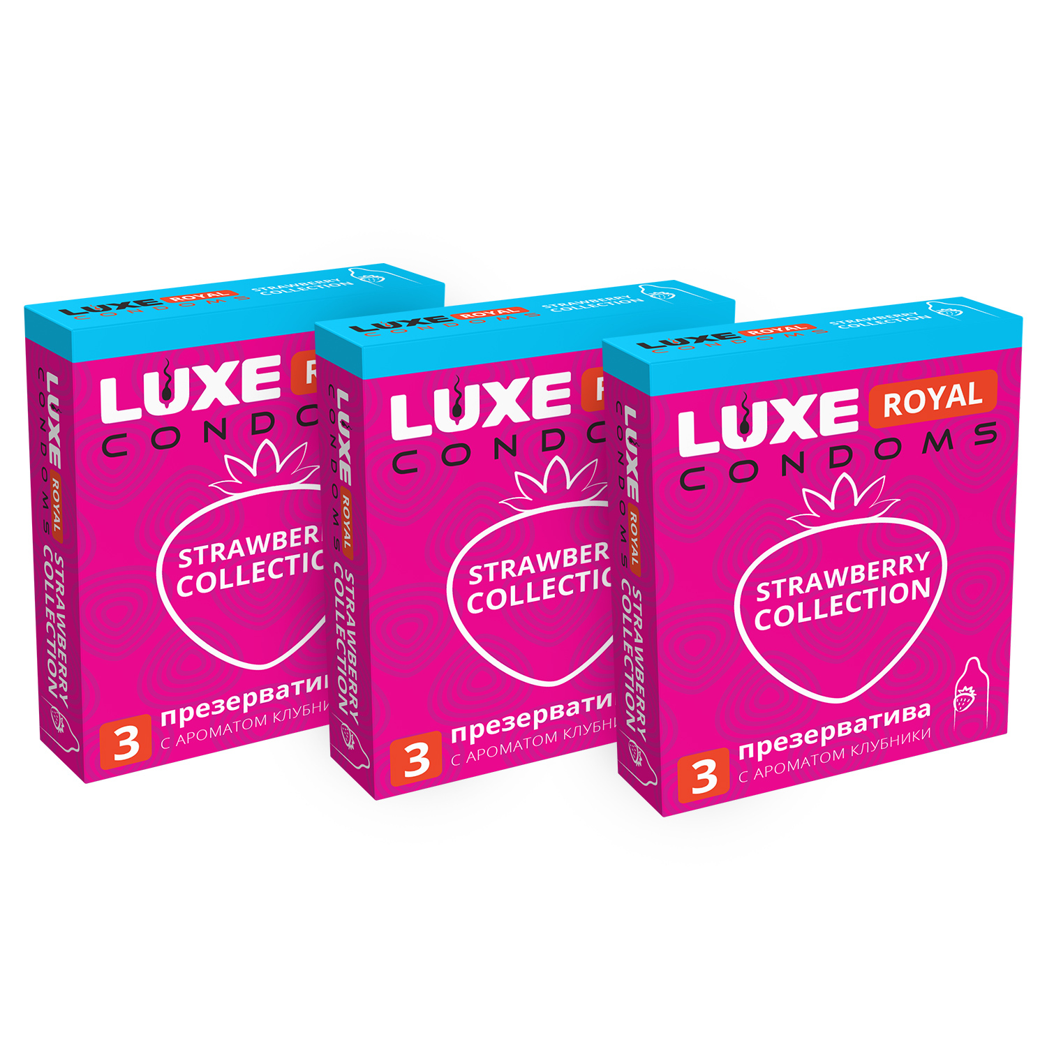 Презервативы Luxe Royal Strawberry Collection комплект из 3 шт