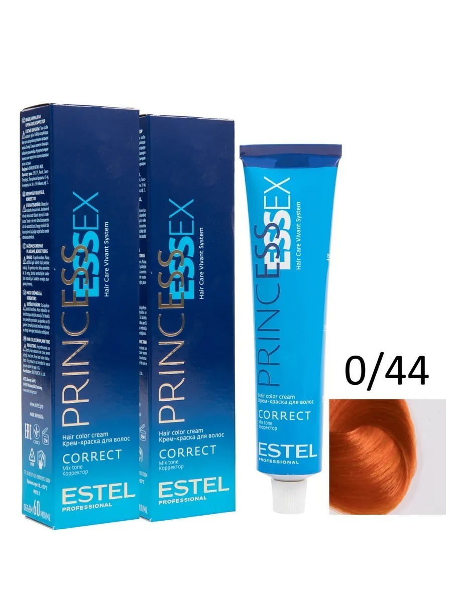 Estel professional крем-краска Princess Essex correct для окрашивания волос 0/44 оранжевый