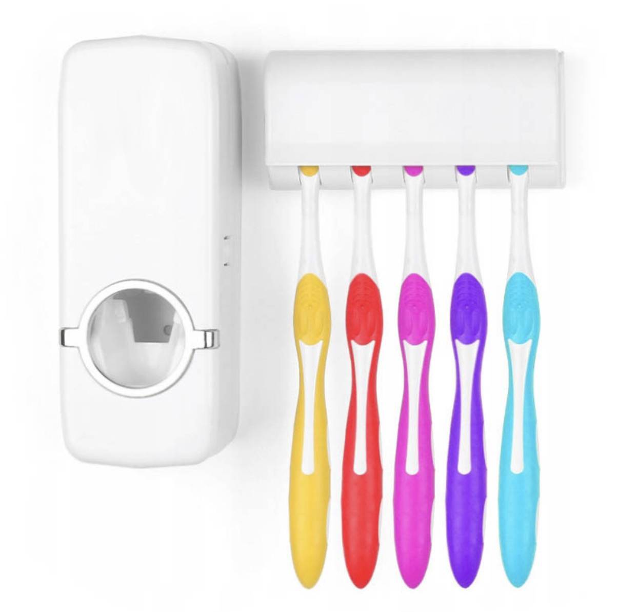 Дозатор для зубной пасты с держателем для зубных щеток, серый