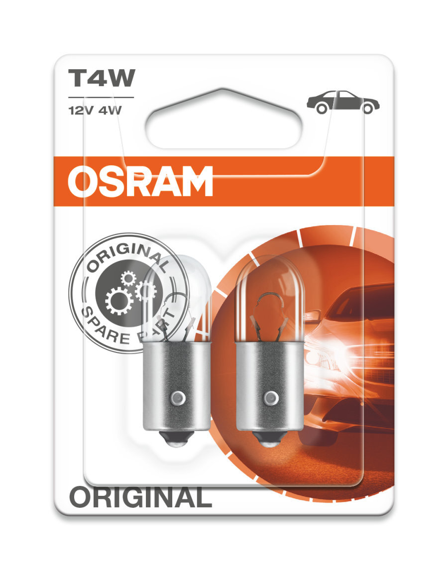 Лампа автомобильная T4W 12V OSRAM ORIGINAL 3893-02B 2шт.